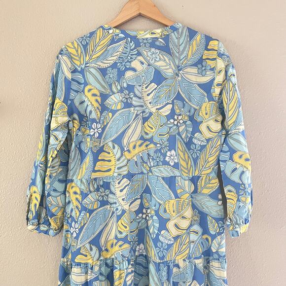 J.McLauglin leaf print linen Maxi dress - Picture 4 of 10